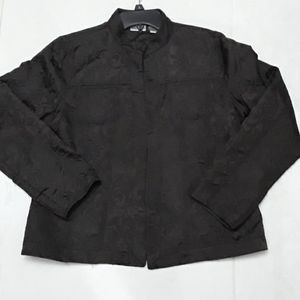 Chico's chocolate brown jacquard jacket